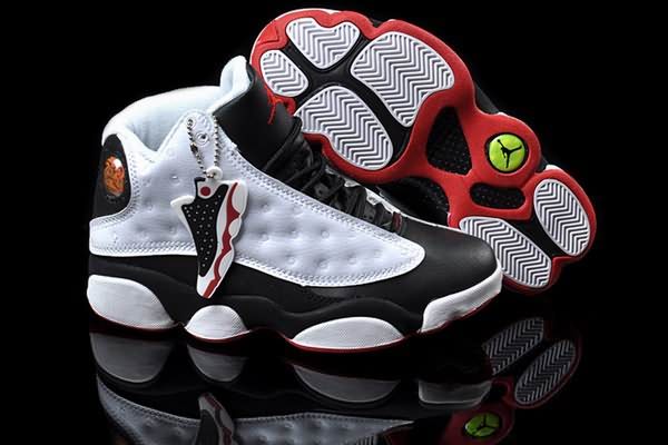Cheap Womens Air Jordans 13 white black red